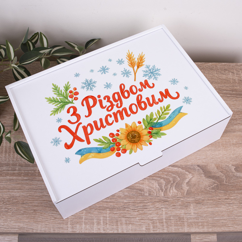 коробка прямоугольная 36 см "с Рождеством Христовым"